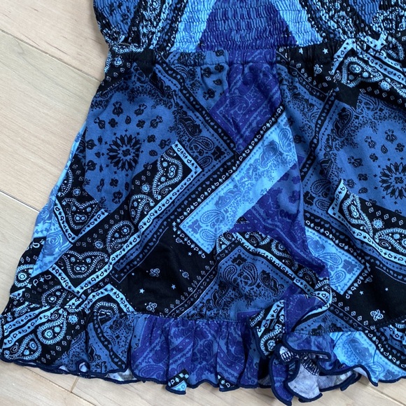 Flowers by Zoe smocked ruffle trim shorts romper - Picture 3 of 11